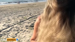Real Amateur Public Sex Risky on the Beach 2 !!! People walking near...