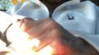 Pullin my cock out at Wendy’s and stroked it til I came in my car!!