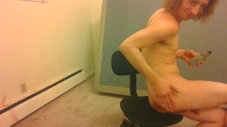 Transwoman Vaping and Auto-Bouncing Pre-Op Clit (No Cumming/No Masturbate)