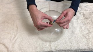 Condom Balloon Sex Toy Tutorial - Guy Moaning Loud While Cumming 4K