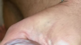Ultimate sticky cum slow motion cumshot , inked muscle boy with big cock