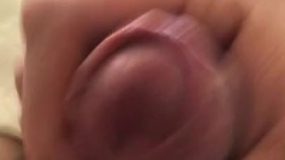 small hung Uncut cock cumshot foreskin close up