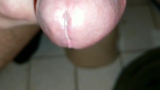 Amazing Cock Edging Sticky Cumshot Close Up View Exploding Cockhead