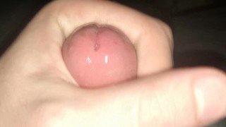 Edging and leaking close-up cumshot