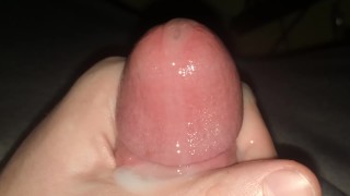 Edging and leaking close-up cumshot