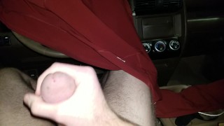Rod Swift doing some risky stroking in the car in a parking lot