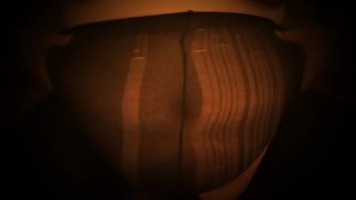 Ripped tights - bbw gets too fat and rips through tights