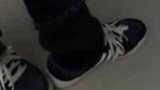 Male Adidas and Black Socks Shoeplay at work