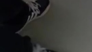 Male Adidas and Black Socks Shoeplay at work