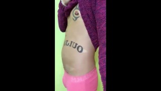 Alien is still inside me , everytime I look! Belly bloat fetish pregnant