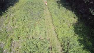 A naked jog with a drone follower