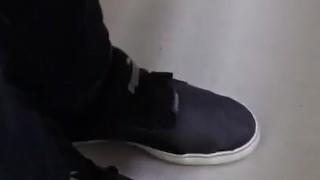 Male Puma and Black Socks Shoeplay at work