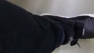 Male Puma and Black Socks Shoeplay at work