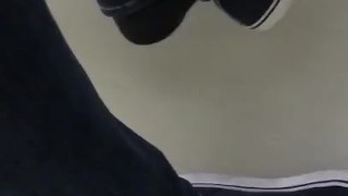 Male Adidas and Black Socks Shoeplay at work
