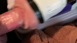 Homemade masturbating machine