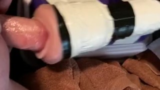 Homemade masturbating machine