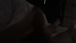 Early Morning stroking my thick hairy rod