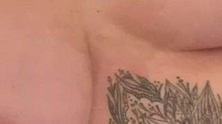 Big Tit Babe playing around in the Shower