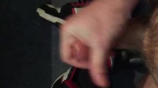 Edging my big curved dick and shooting