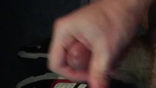 Edging my big curved dick and shooting