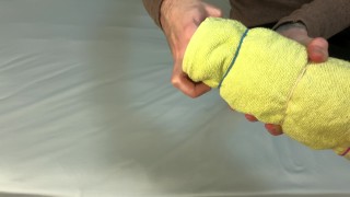 Vibrating DIY Homemade Fleshlight Tutorial - Guy Moaning Loud While Cum 4K