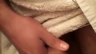 After shower towel bulge play