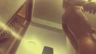 Oiled Up Hairy Beefy Muscle Stud Flexing