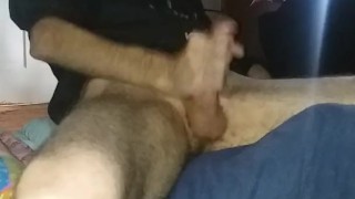 Loud romantic tall tattooed white man wearing hoodie watching pornhub. Hot.