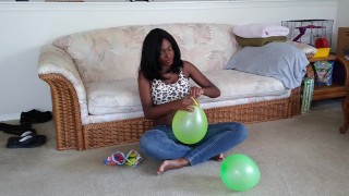 Blowing up balloons