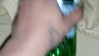 Horny with no toy. Squirting on object