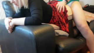 HD - Wife doggy style fuck to orgasm after distracting husband