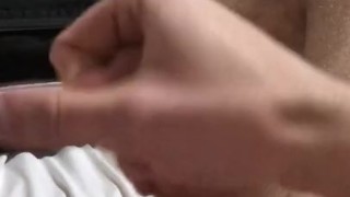 Stroking my big 8 inch cock