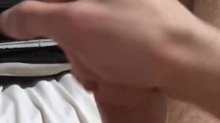 Stroking my big 8 inch cock
