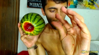 Fucking a watermelon until I cum inside it - Camilo Brown