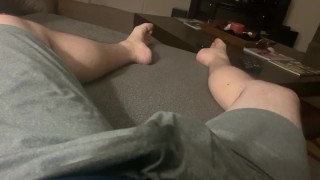 Jacking off under my shorts! SO MUCH CUM!