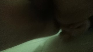 trying to see how far sissies dildo will go in my tight ass