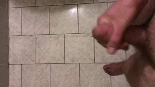 Spurting cum on the bath tiles