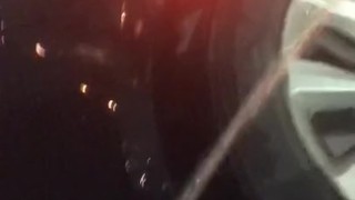 Quick piss outside at a Public gas station