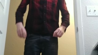 I catch you masturbating in the bathroom, watch you, then leave