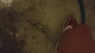 Garage floor piss