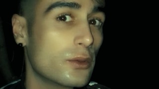 Selfie - facial cum mess by friend outdoor