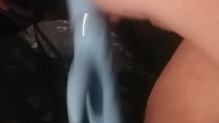 Getting fucked by toy made to cum