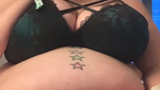 Mukbang Checkers Burger Stuffing Big Belly BBW Feedee Gainer