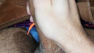 Jerking off Cum inside my foreskin - Camilo Brown