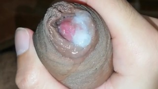 Jerking off Cum inside my foreskin - Camilo Brown