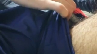 Jerking off in my sport pants and eating my cum - Camilo Brown