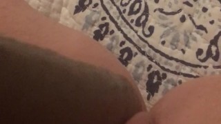 Fucking myself with a big black dildo