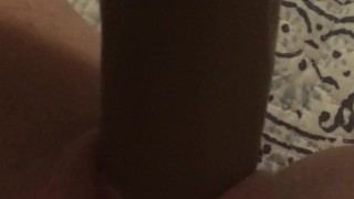 Fucking myself with a big black dildo