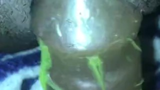Wet Clit rubbing on dildo