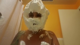 Shaving cream on face. A fun custom I did with real reaction
